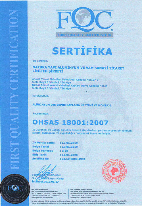 ISO 18001 Belgesi